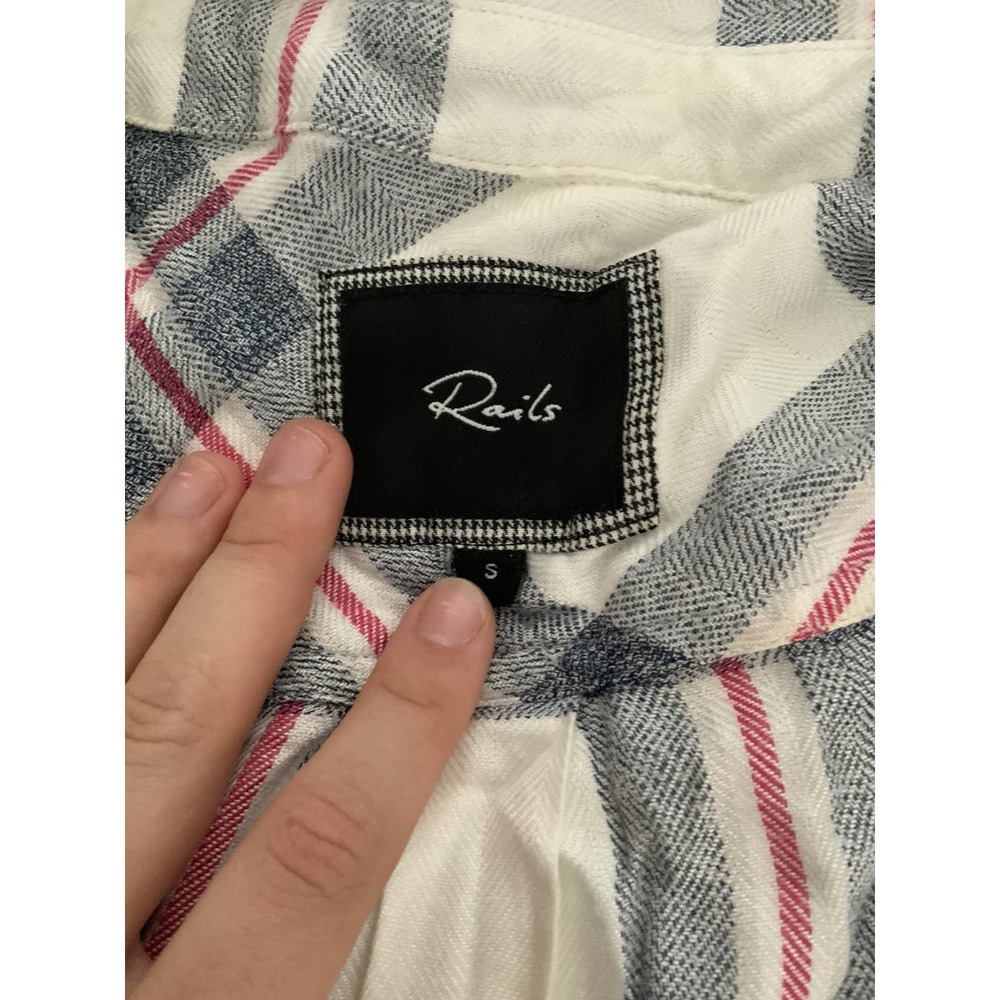 Rails Hunter Plaid Flannel Button Down Shirt Whit… - image 3